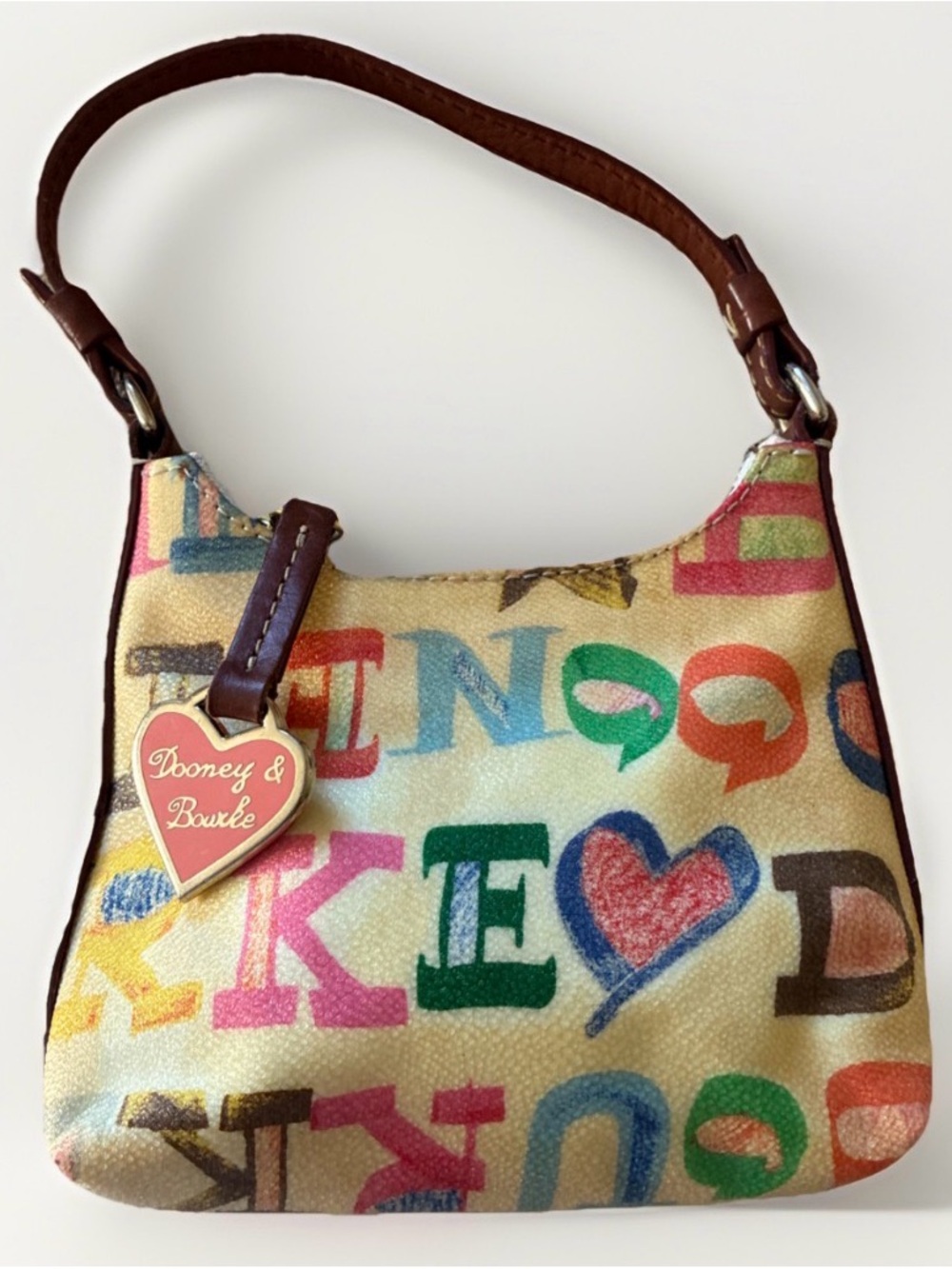Dooney & Bourke Multicolor Logo Mini Bag Y2K Shoulder Purse Small Handbag